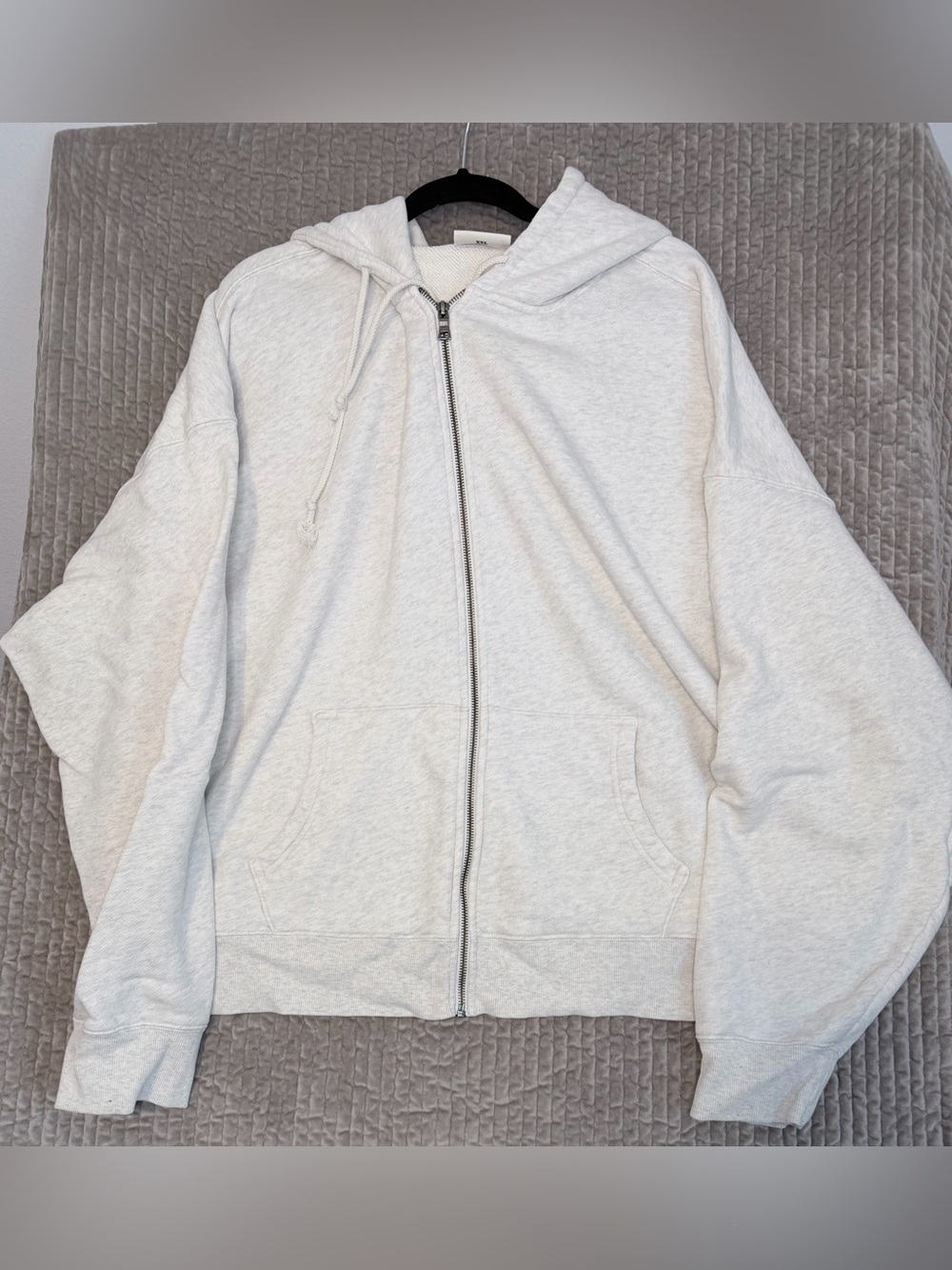 ELWOOD Men’s Core Zip Hoodie Size XXL Vintage Oatmeal Organic Cotton Athleisure